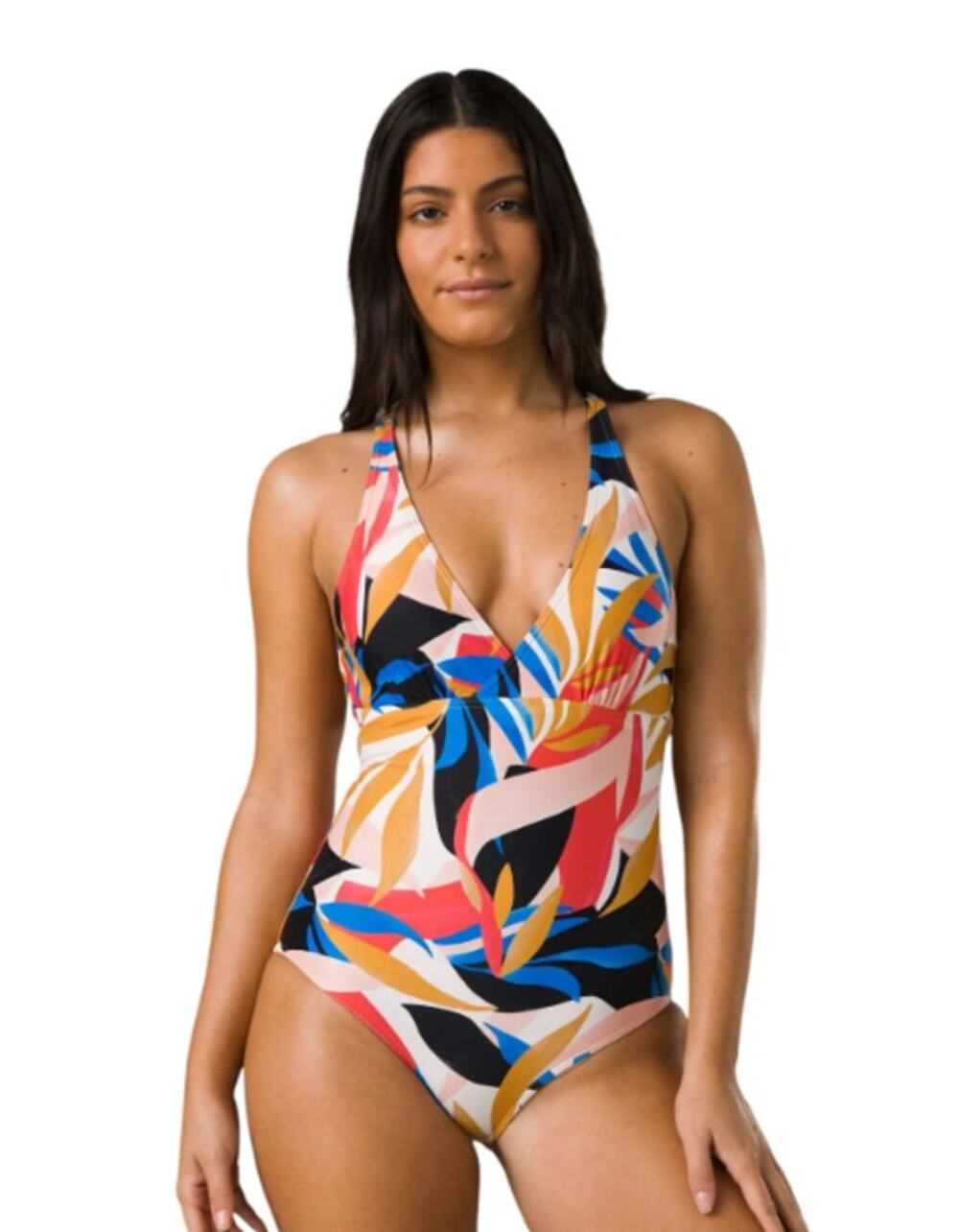 PRANA Women's Atalia One Piece Swimsuit XS Multi Tropics Print UPF 50+ NWT